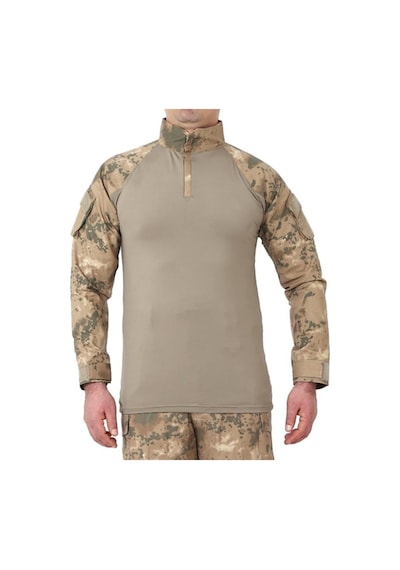 Çöl Kamuflaj Combat Tişört Mikrofiber Yan Kollar Cepli Fermuarlı Slimfit Kesim Kamuflaj Çöl Kamuflaj Combat Tişört Mikrofiber Yan Kollar Cepli Fermuarlı Slimfit Kesim Kamuflaj
