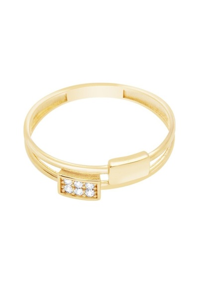 Diamond Line - Gülaylar - Sarı Altın 14 Ayar Trend Yüzük (528823520)