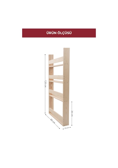 Ahşap Çocuk Odası Veya Mutfak İçin Kullanılabilir Çok Amaçlı Raf, Kitaplık 6103