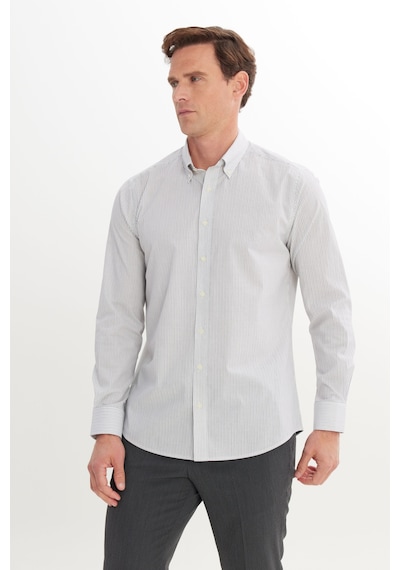 AC&Co / Altınyıldız Classics Erkek Acık Grı %100 Pamuk Slim Fit Dar Kesim Düğmeli Yaka Gömlek Acık Grı AC&Co / Altınyıldız Classics Erkek Acık Grı %100 Pamuk Slim Fit Dar Kesim Düğmeli Yaka Gömlek Acık Grı