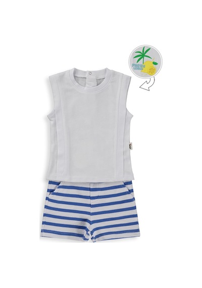 Civil Baby Fresh Lemon Baskılı 6-18 Ay Takım - Mavi Saks Mavi