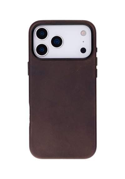 Bloomcase Premium Mono Espresso Brown Apple iPhone Uyumlu 17 Pro Max/ 18 Pro Max 6.9" Hakiki Deri Magsafe Kılıf Kahverengi