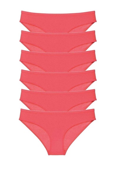 Hubrendy Tedarik 6 Adet Süper Eko Set Likralı Kadın Slip Külot Fuşya Çok Renkli