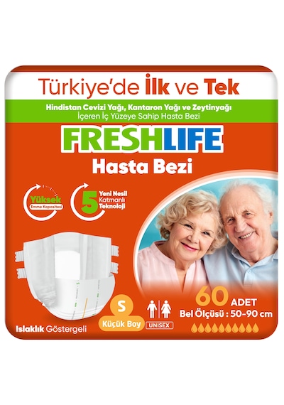 Freshlife 2'li Small Bel Bantlı Yetişkin Hasta Bezi 30X2 (60 Adet)