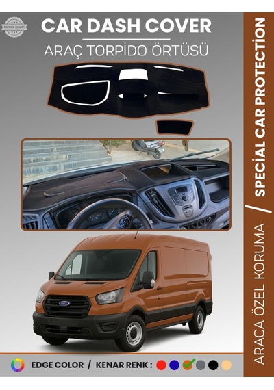 Ford Transit V363 2014-2019 Üst 3 Gözlü Model Torpido Örtüsü Ön Göğüs Koruma - 571 Stiloto