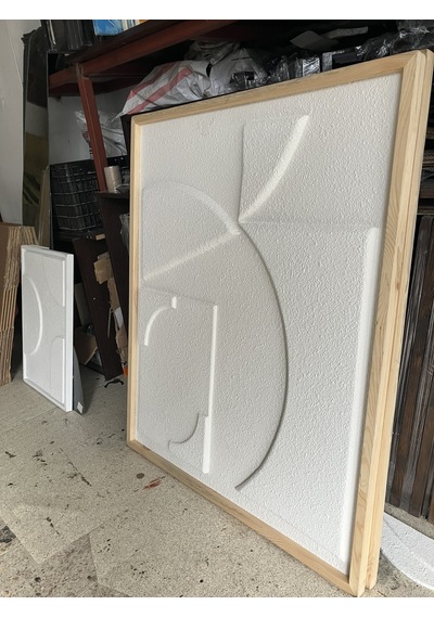Dekoratif Minimal, 3d Kum Dokulu El Yapımı Soyut Tablo, Evinize Derinlik Katın-57501