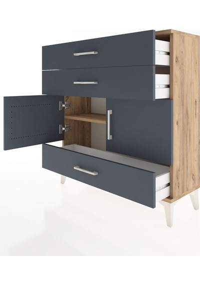 Arges Şifonyer 2 Raflı 3 Çekmeceli 2 Kapaklı 88x30x96 Çam-antrasit Atlas Çam Arges Şifonyer 2 Raflı 3 Çekmeceli 2 Kapaklı 88x30x96 Çam-antrasit Atlas Çam
