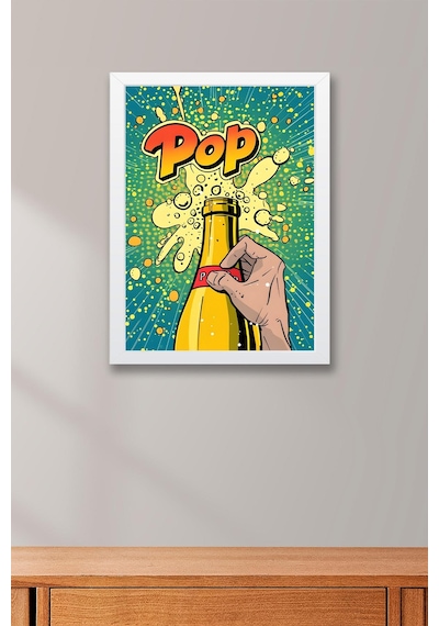 Şişe Açılışı Pop Art Çerçeveli Tablo - Pop Art Poster Tablo