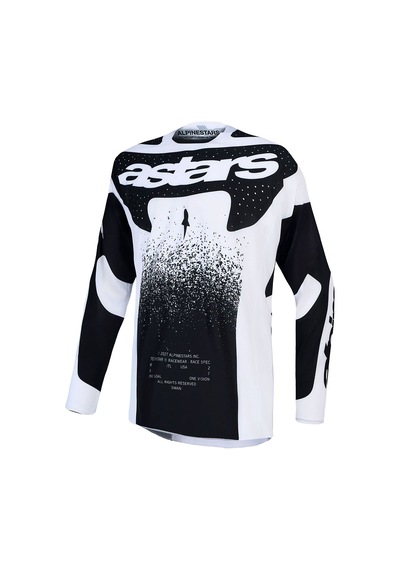 Alpinestars Techstar Swan Off-road Motosiklet Jerseyi Siyah Beyaz Siyah - Beyaz