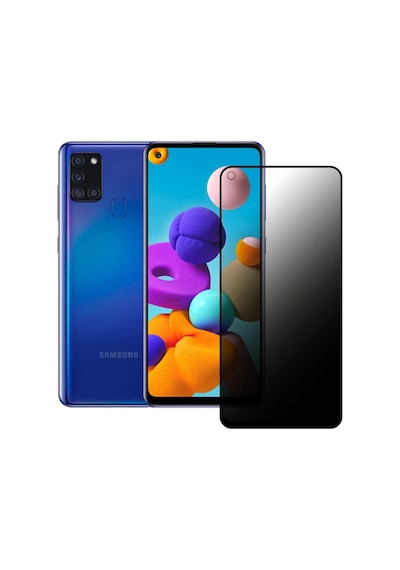 Samsung Galaxy A21s- Uyumlu Privacy Hayalet -gizli Temperli Cam Ekran Koruyucu - Anti Static Esd -hd