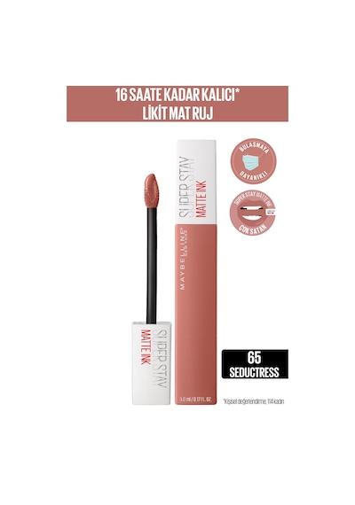 Maybelline New York Super Stay Matte Ink Unnude Likit Mat Ruj 65 Seductress