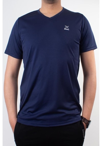 Kinetix Sn-222 Neck Lacivert Günlük Erkek V Yaka Tişört