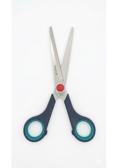 Taksun C2007 7 İnç Profesyonel Paslanmaz Çelik Makas 18 Cm Ergonomik Yumuşak Saplı, Ultra Keskin Bıçaklı Çok Amaçlı Ofis, Ev Ve Hobi Tipi Kesici