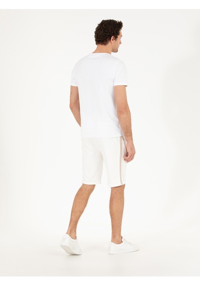 Cacharel Ekru Slim Fit Örme Şort Bej