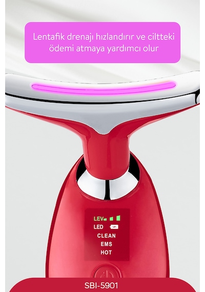 Sinbo Sbı-5901 Yüz Ve Boyun Bölgesi Sıkılaştırıcı - Kırmızı