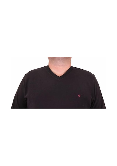 Starbattal Büyük Beden Selanik V Yaka Classic Sweat 23201 Sıyah-Sıyah Siyah