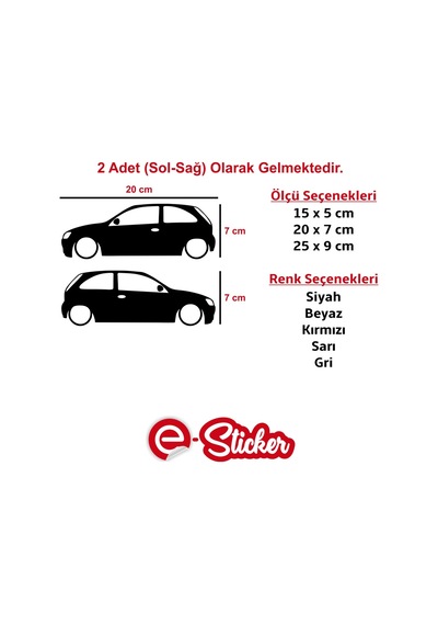 Opel Corsa C 2 Kapı Basık Oto Sticker Araba Sticker (358014866)