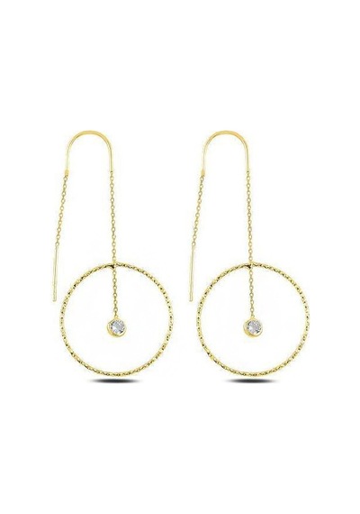Brezza Lusso Jewelry Gümüş Halka Model Taşlı Japon Bayan Küpe