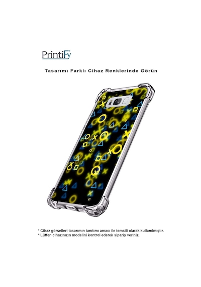Samsung Galaxy Uyumlu M33 Köşe Korumalı Antişok Kapak Semboller Tasarımlı Şeffaf Kılıf