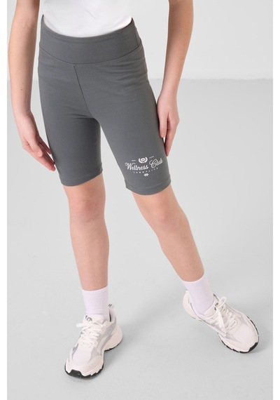 Tommylife Beyaz-haki Pamuklu O Yaka Standart Fit Baskılı Kız Çocuk Tayt Takım - 75190 Beyaz