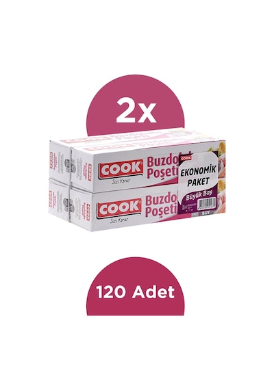 Cook Buzdolabı Poşeti 3+1 Büyük Boy 30x45 CM Ekonomik 2'li Paket