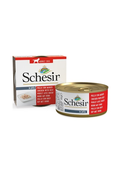 Schesir Jelly Tavuklu Ve Sığır Etli Yetişkin Köpek Konservesi 150 Gr 10'lu Paket