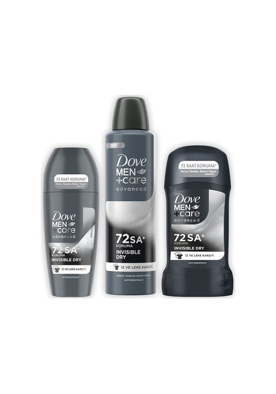 Dove Men +care Advanced Erkek Deodorant Invisible Dry 150 Ml + Rolln On 50 Ml + Stick 50 Ml