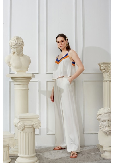 Naar Minimalist Oversize Midi Pantolon - Rahat & Şık Keten Pantolon Siyah