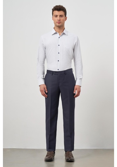 İmza Lacivert Düz Bez Ayağı Slim Fit Classic Pantolon 1003245152 Lacivert