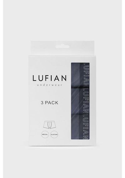 Lufian Mark 3 Adet Erkek Modal Dikişsiz  Boxer Mavi Mavi 111080035100300 Mavi