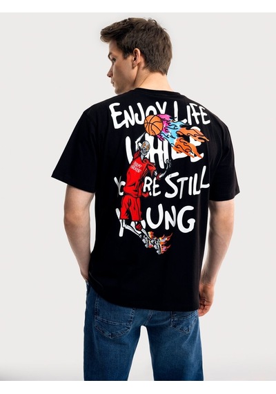 LOFT Loose Fit Erkek Tshirt K.kol Lf2035159 Q1.v1 Siyah