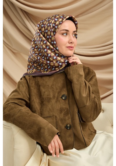 Silk Home Twill İpek Eşarp 11481-17 Kahve Mor, Bebe Mavi, Yeşil, Kırmızı
