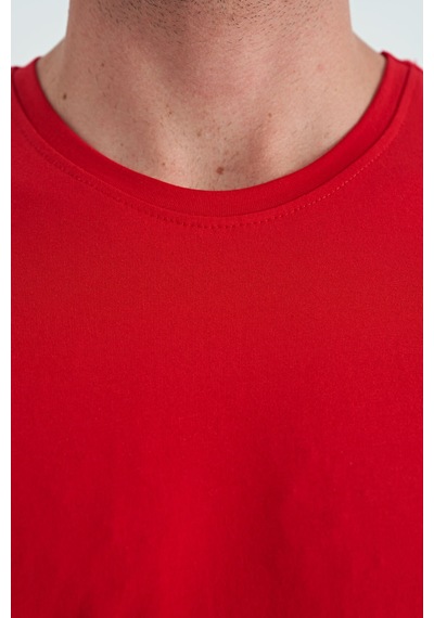 Tommy Life Kırmızı Erkek Basic Kısa Kol Standart Kalıp O Yaka T-shirt - 87911 Kırmızı