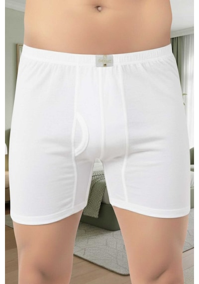 Uniquetrenders Erkek %100 Pamuklu 6'lı Süprem Kumaş Penye Boxer Beyaz