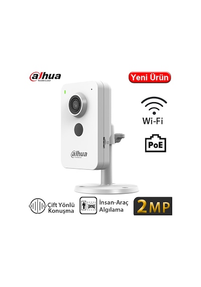 Dahua Ipc-k1230k-stw 2mp Wıfı Çift Taraflı Konuşma H265 Poe Cube Kamera