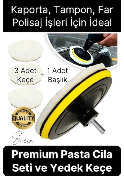 Premium Pasta Cila Seti Araba Çizik  Partlatma Süngeri Araç Parlatıcı Kaporta Tampon Polisaj