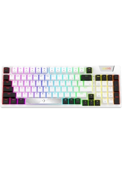 Adara Beyaz/siyah %95 Haimu Linear Pink Switch Hotswap Rgb İngilizce Mekanik Gaming Klavye