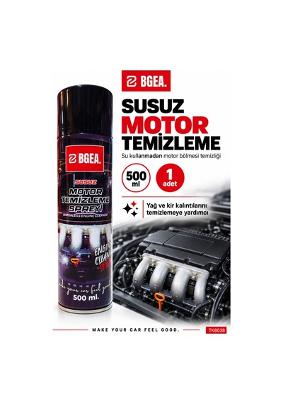 Bgea Susuz Motor Temizleme Spreyi 500 Ml Yağ Ve Kir Temizleyici Aerosol