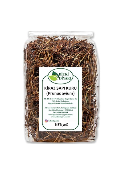 Kiraz Sapı Kurutulmuş Yeni Hasat Prunus Avium 30gr