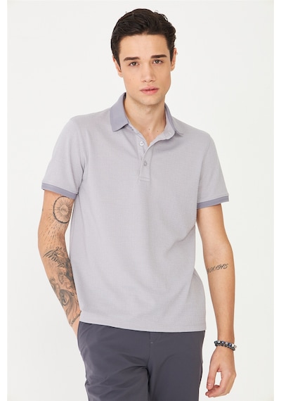 Gri Polo Yaka T-shirt Gri