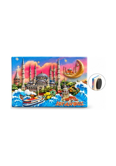 İstanbul Temalı Polyester Magnet Çok Renkli
