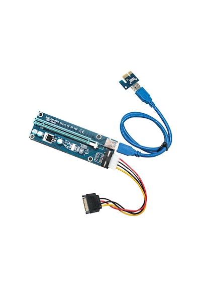 Pcı-E 1X To 16X Usb 3.0 Riser Yükseltici Kart 4747A Uzatma Eth Bt