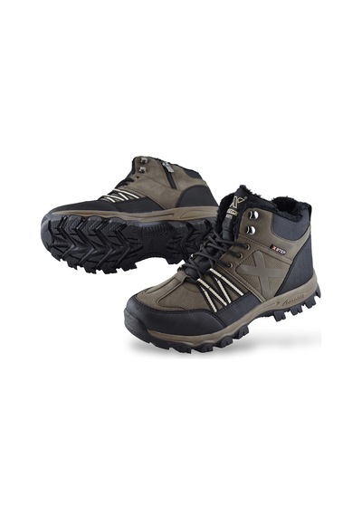 Papatay K8 Tam Ortopedik Taban Outdoor Kışlık Erkek Bot Ayakkabı Kaymaz Taban Vizon