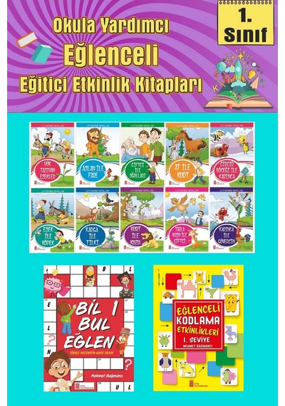 1.sınıflar İçin Okumayı Sevdiren 10 Lu Hikaye Seti -bil Bul Eğlen-kodlama 6 Okulda Evde Tatilde