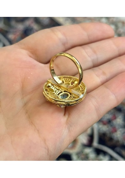 Mavi Topaz Elmas Yüzük 066