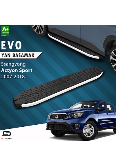 S-dizayn Ssangyong Actyon Sports Evo Aluminyum Yan Basamak 203 Cm 2007-2018