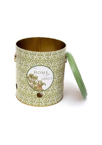 Forrest Green Love Desenli Metal Patateslik, 22.5 X 24 Cm, 9 Lt