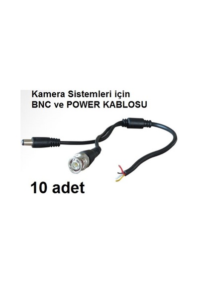 10 Adet Güvenlik Kamera Kablosu Bnc Ve Jak Fişli