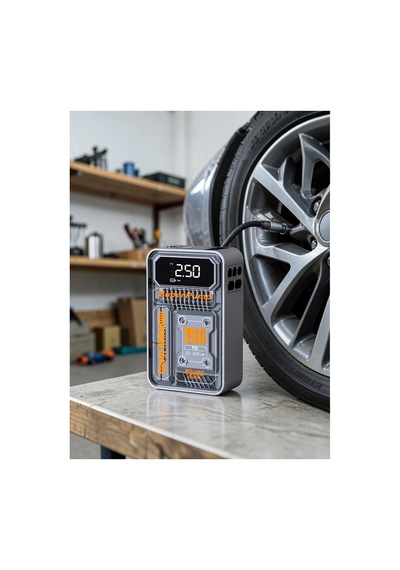 Akıllı Hava Kompresörü 6000mah Bataryalı Led Ekranlı Uczzzmc6619araçpompası-7