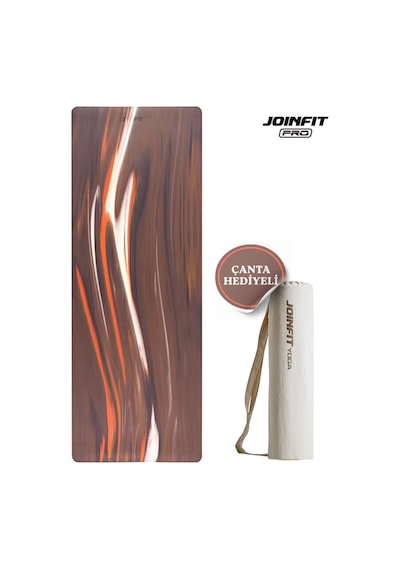 Joinfit Profesyonel Kauçuk Yoga Matı Desenli 4,5 Mm Kahverengi